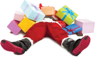 santa buried with presents