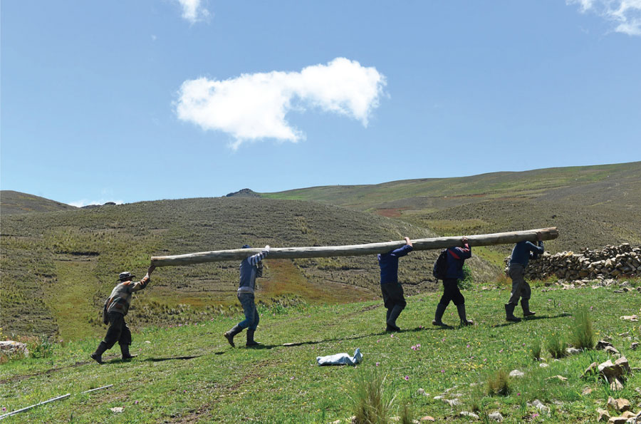 Carrying Utility Poles By Hand