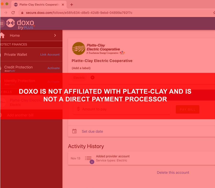 Doxo Not Affiliated With Platte-Clay