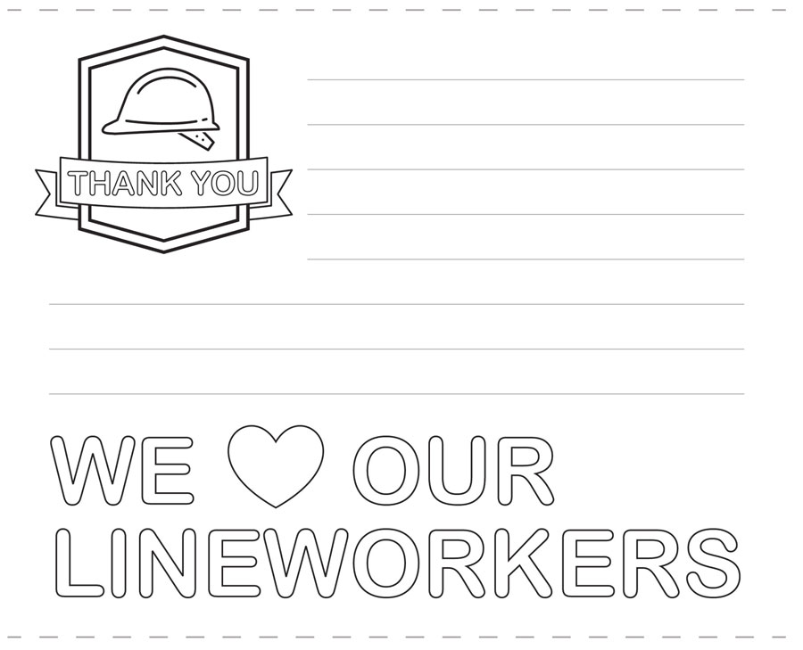 Thank a Lineworker Card