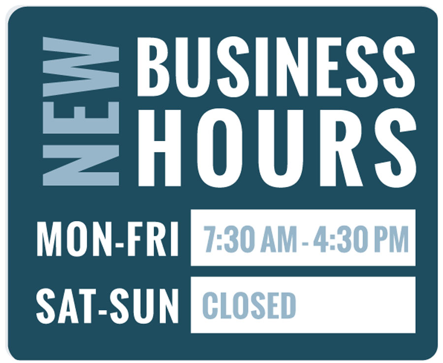 New PCEC Business Hours